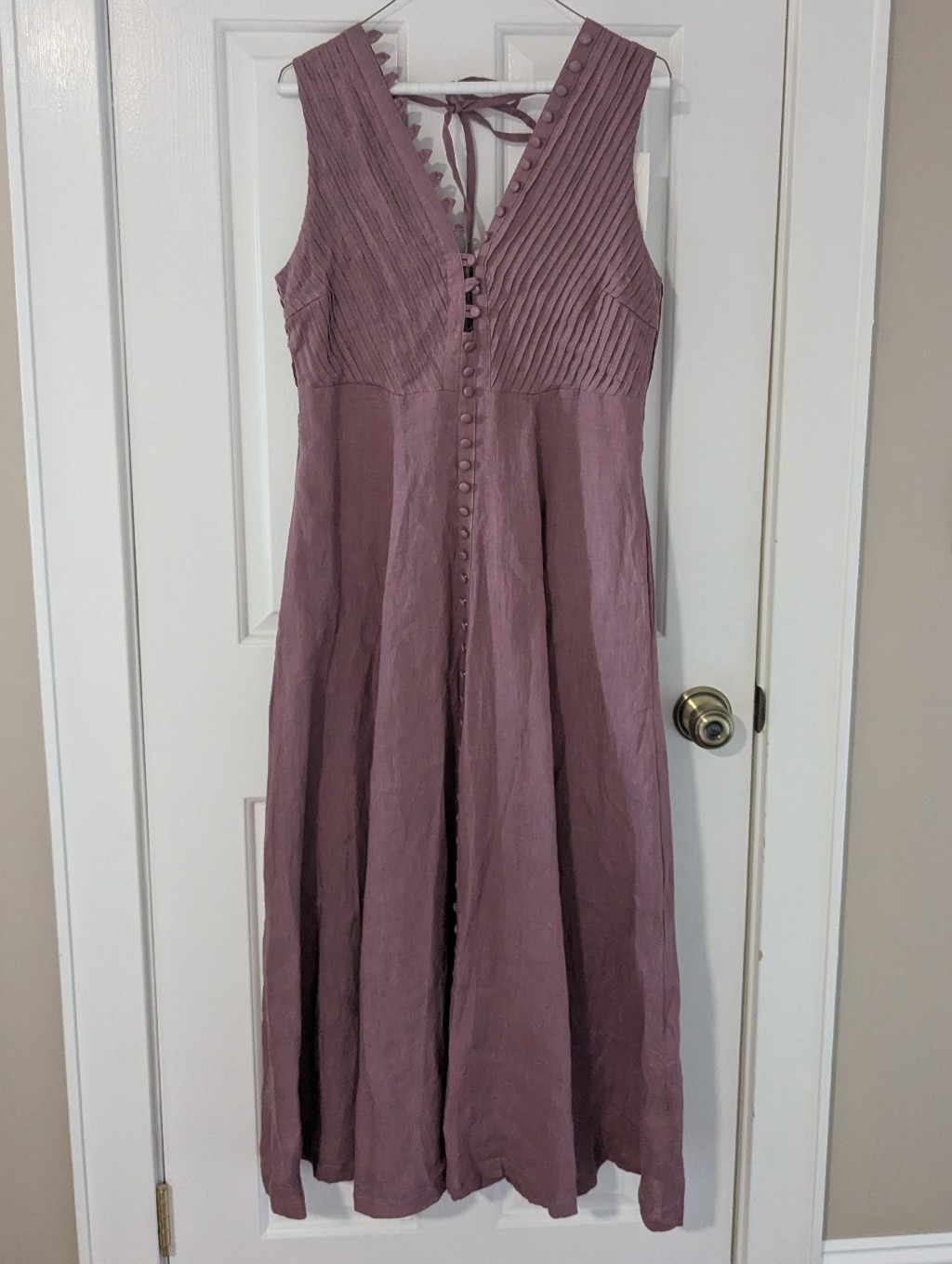 Linen Maxi Dress In Orchid Size M — image 4 of 8